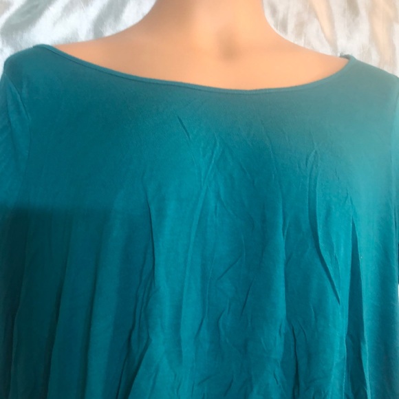 Wet Seal rayon, teal crop top, M - Picture 3 of 6